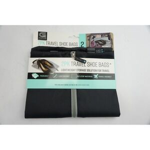 G-Force Travel Shoe Bags Unisex OS Black Rip-Stop 2-Pack NWT
